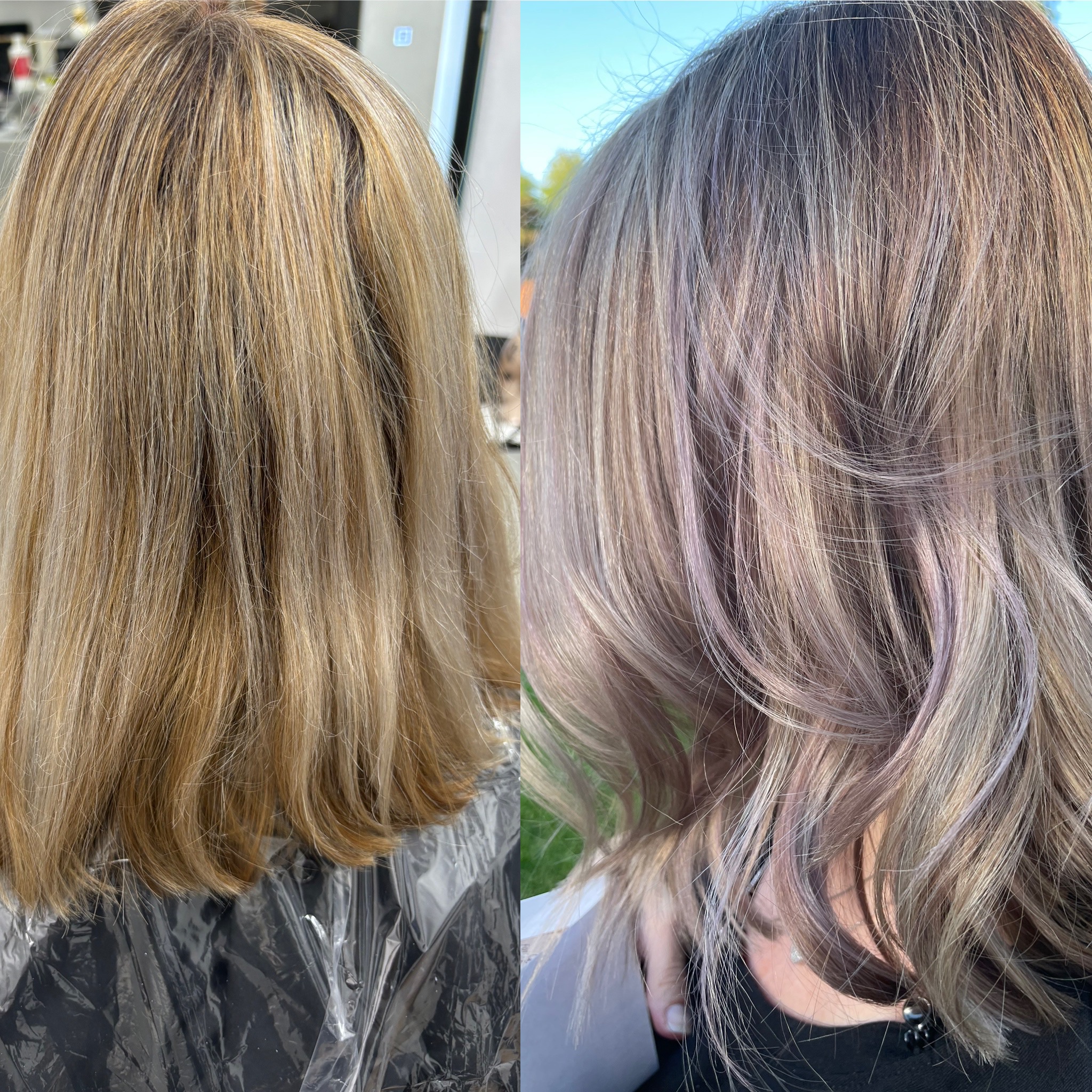 Before and after hair transformation