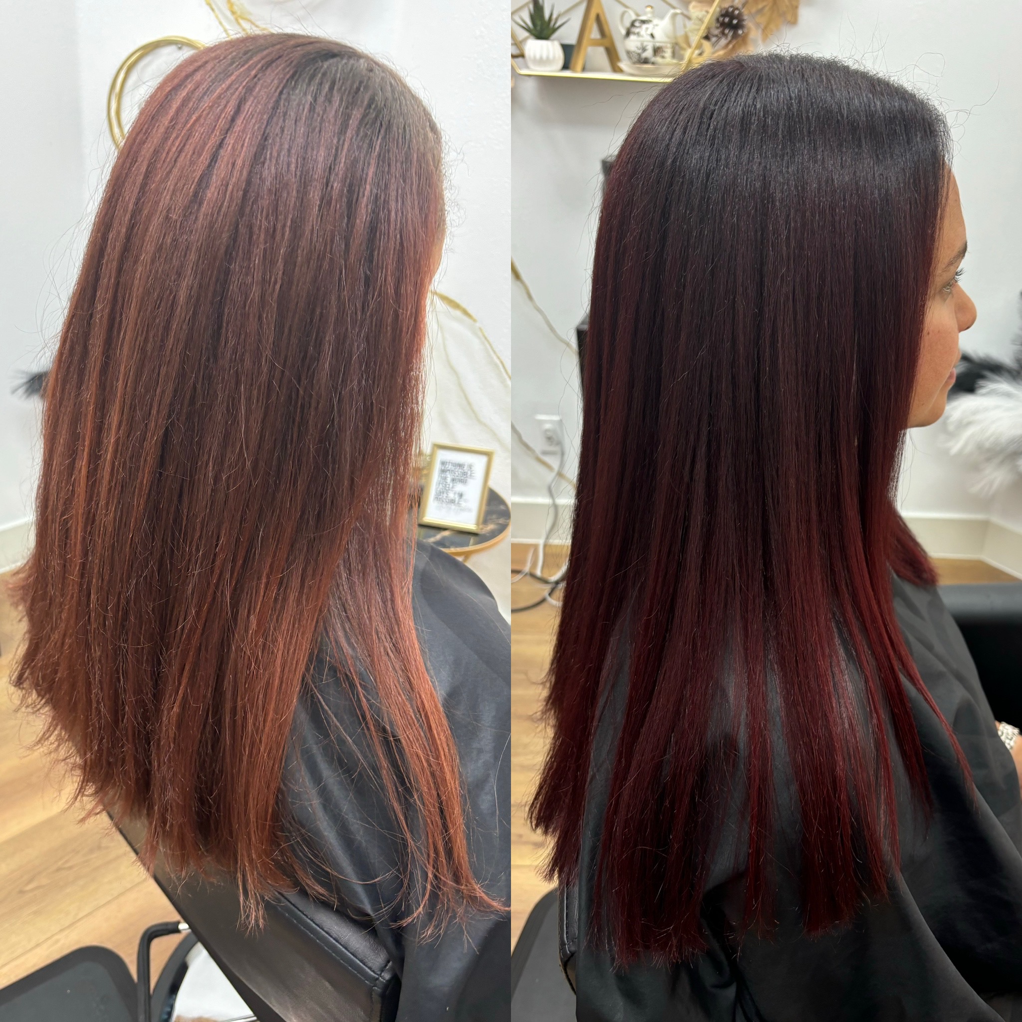 Before and after hair transformation